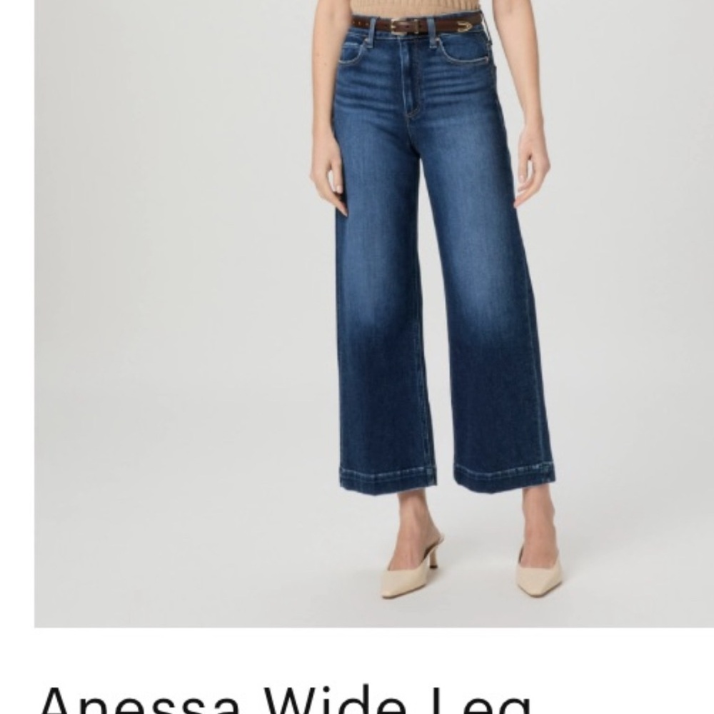 PAIGE Blue Flare Wide Leg Jeans